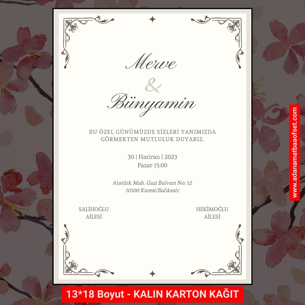 Adana davetiye fiyatları