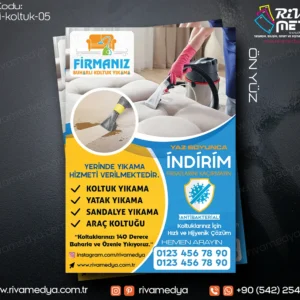 Halı Koltuk Yıkama Temizlik Broşür – Kartvizit- Yapışkanlı Sticker Örnekleri