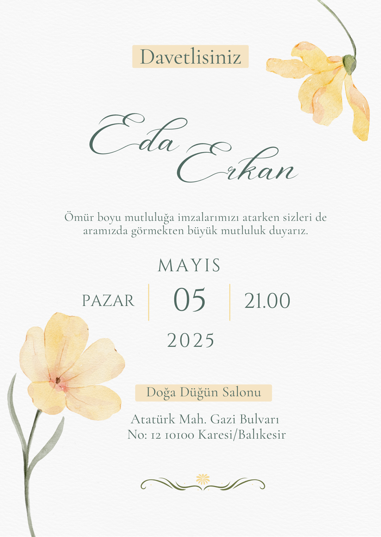 Adana davetiye baskı