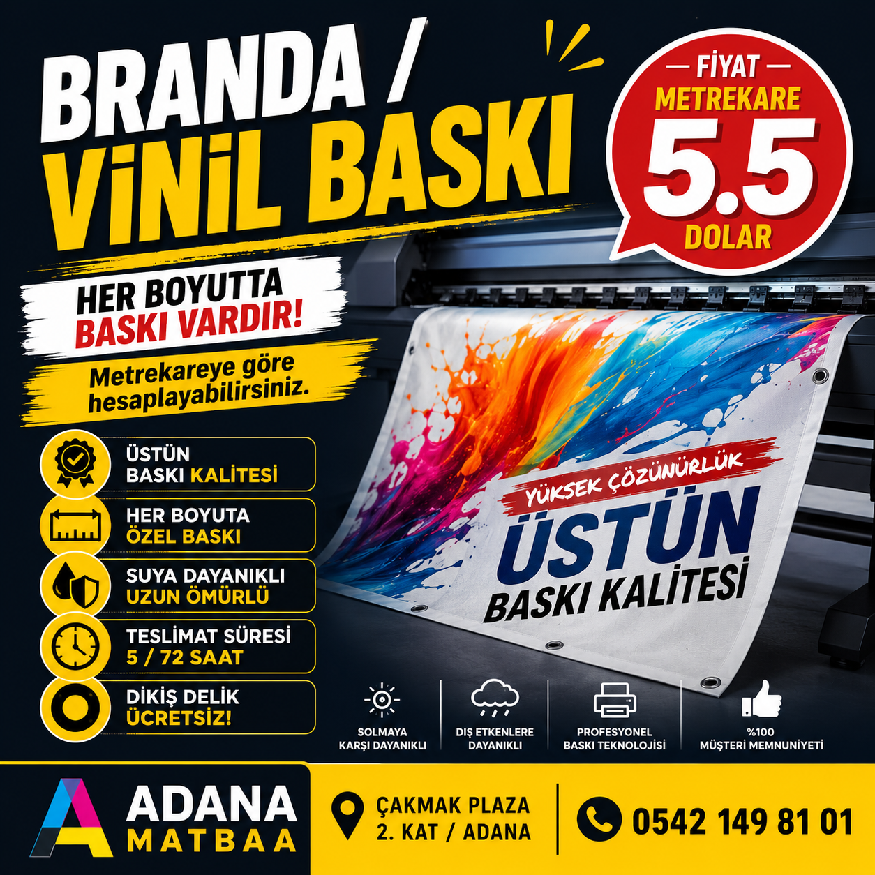 Adana Branda Vinil Pankart Baskı
